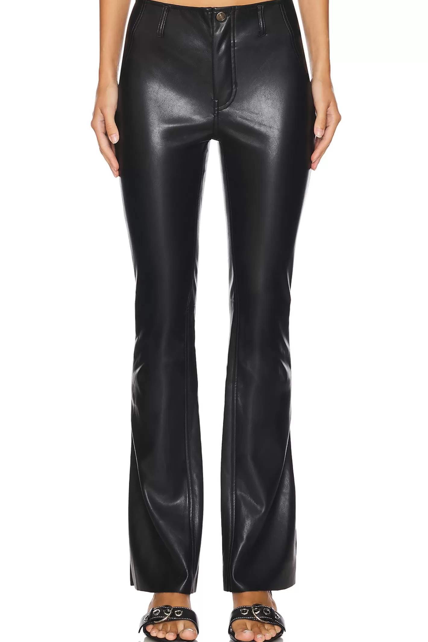 x We The Free Level Up Faux Leather Slit Bootcut>Free People Shop