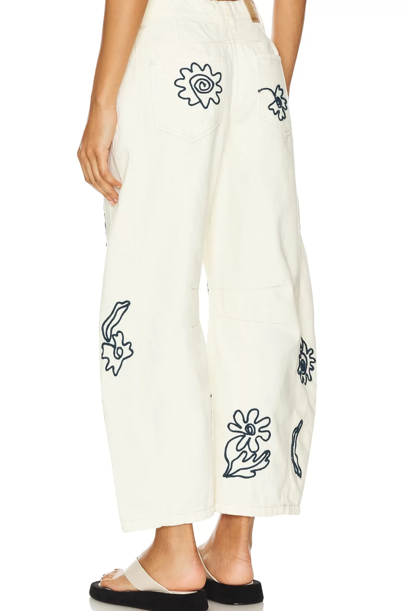 x We The Free Soutache Good Luck Barrel Jean In Ivory Combo>Free People Cheap