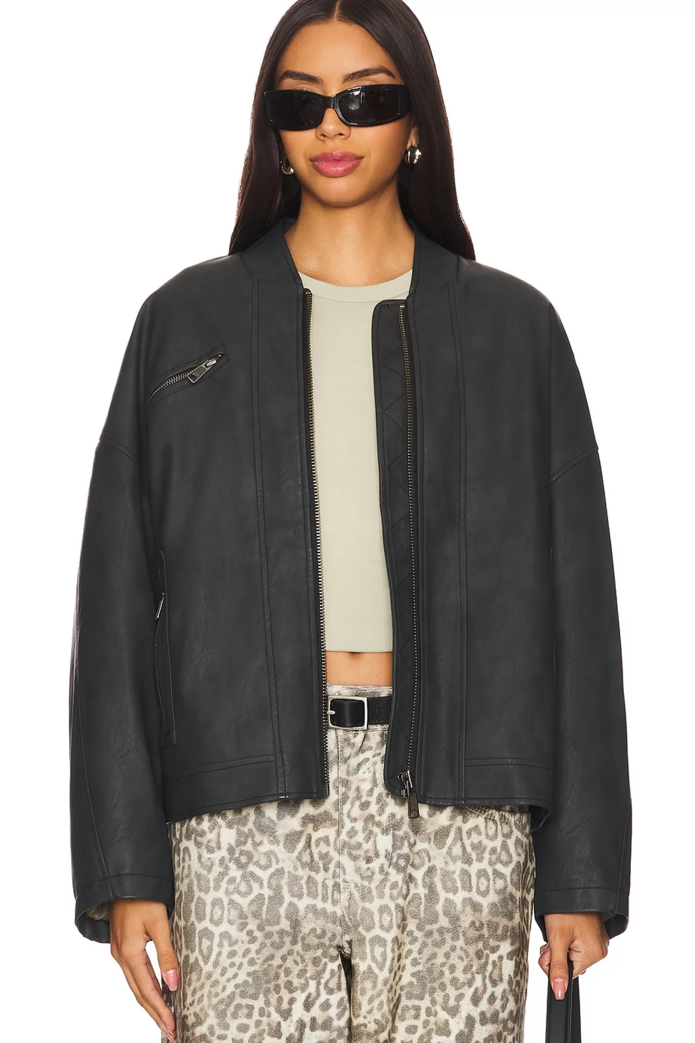 x We The Free Vinny Faux Leather Bomber>Free People Shop
