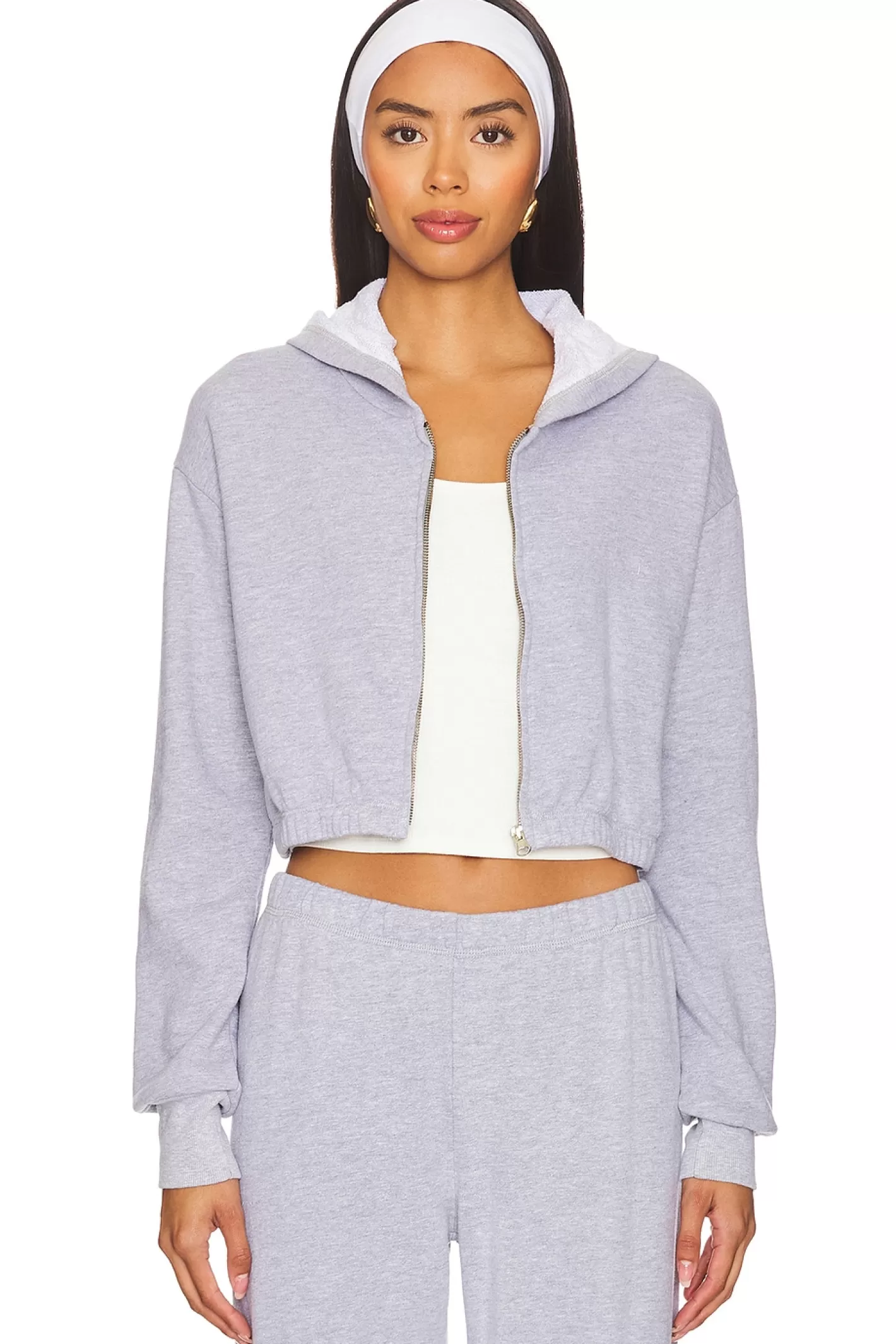 Zip Up Crop Hoodie>LA Made Discount